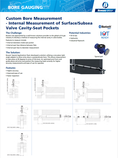 Application Custom Bore Gauging - Subsea Valve Cavity-Seat Pocket