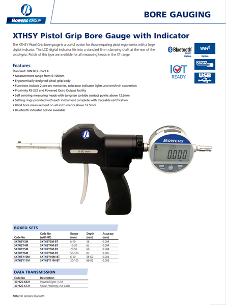XTHSY Pistol Grip Bore Gauge with Indicator